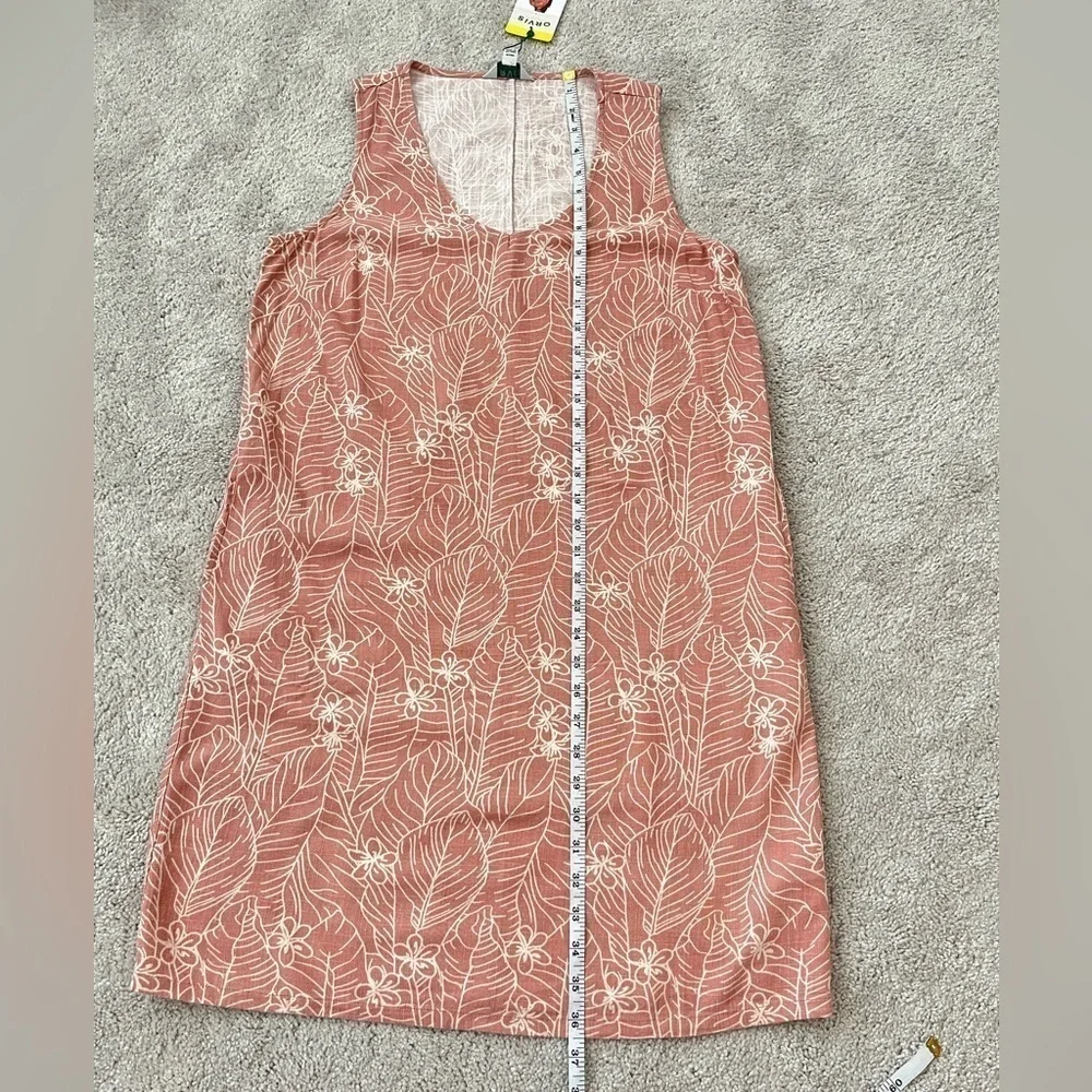 Orvis Womens Floral Sleeveless Linen blend Dress Small Coastal Grandma Lagenlook - Picture 12 of 12
